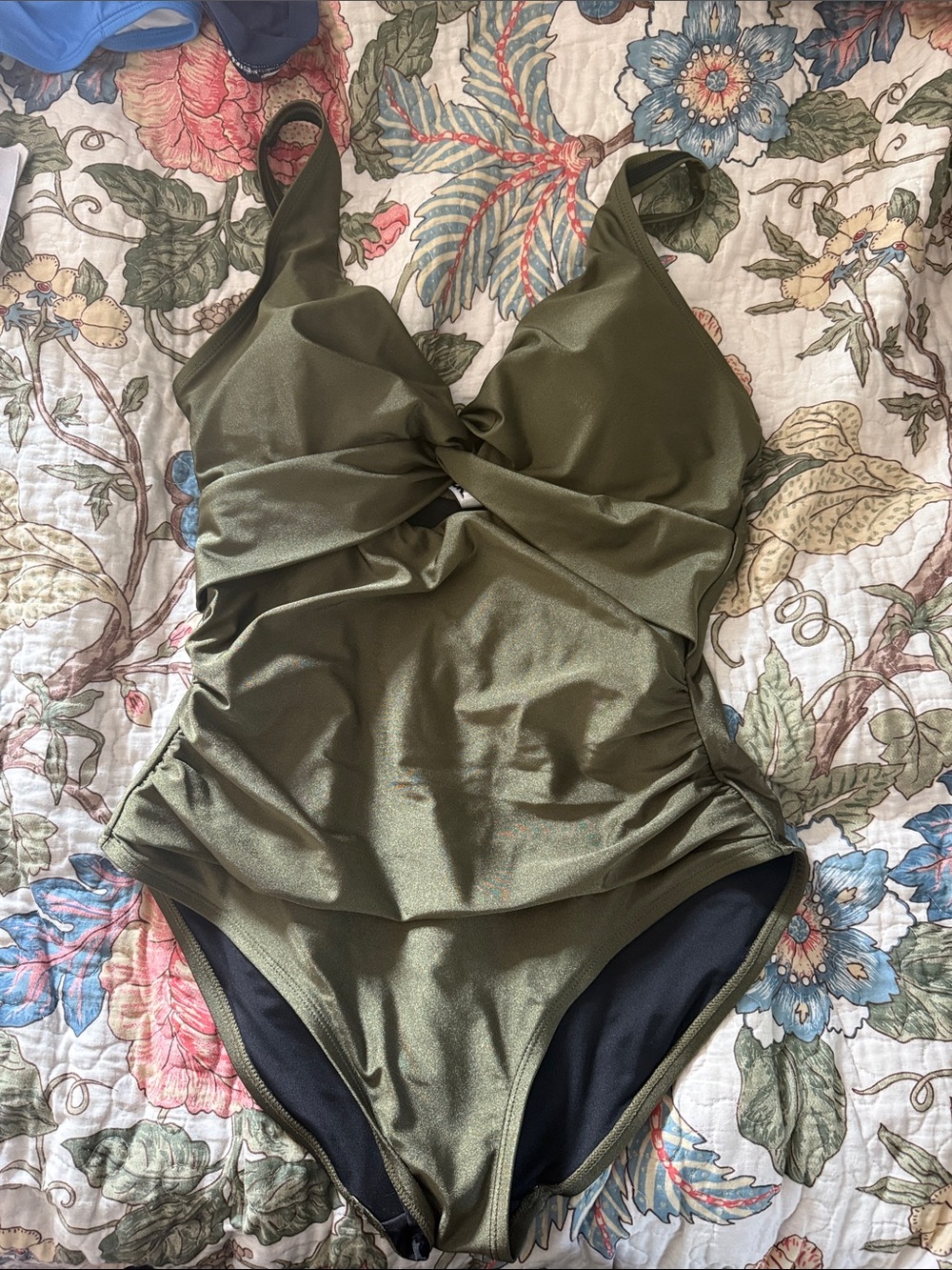 Olive Green One-Piece Swimsuit